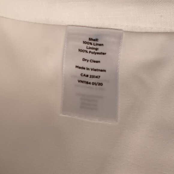 Talbots Linen Pants Size 18 High Rise Wide Leg White Color - Picture 6 of 10